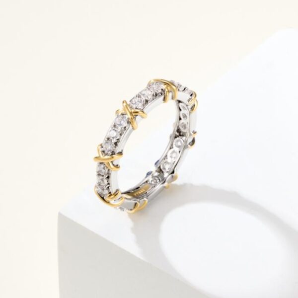 réplica,joyas,joyería,1:1,replica,fake,lujo,barato Anillo estrecho Tiffany de dieciséis piedras (ATRH9)