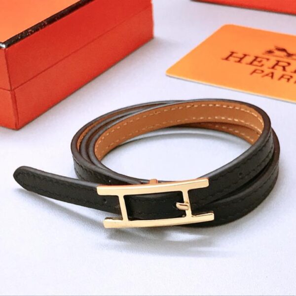 réplica,joyas,joyería,1:1,replica,fake,lujo,barato Pulsera de piel de becerro pura de tres círculos de la serie Hermès (1SGZD)