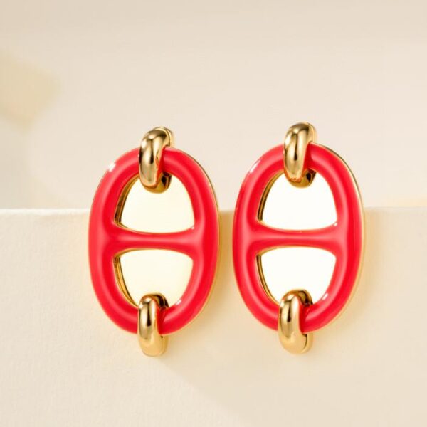 réplica,joyas,joyería,1:1,replica,fake,lujo,barato Nuevos pendientes de esmalte con forma de nariz de cerdo (I23RZ)