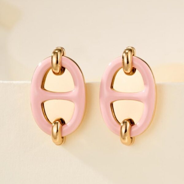 réplica,joyas,joyería,1:1,replica,fake,lujo,barato Nuevos pendientes de esmalte con forma de nariz de cerdo (LDB5J)