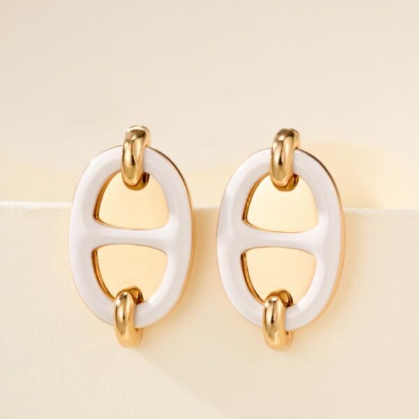 réplica,joyas,joyería,1:1,replica,fake,lujo,barato Nuevos pendientes de esmalte con forma de nariz de cerdo (NHOT2)
