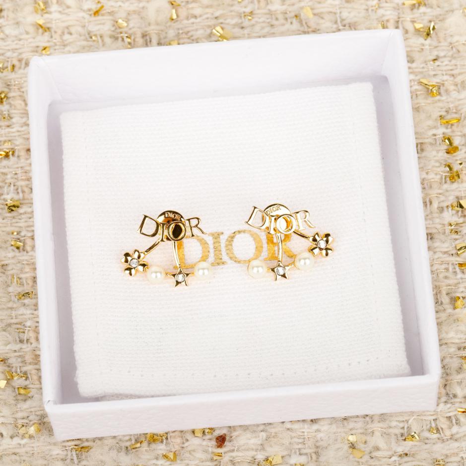 réplica,joyas,joyería,1:1,replica,fake,lujo,barato réplica,joyas,joyería,1:1,replica,fake,lujo,barato Pendientes de botón con perla y trébol de estrellas Dior (CVMW4)