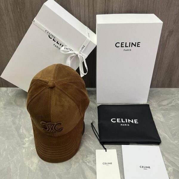 réplica,joyas,joyería,1:1,replica,fake,lujo,barato Gorra de béisbol de terciopelo de algodón con parche del logotipo de la web oficial de CELINE (N7S2J)