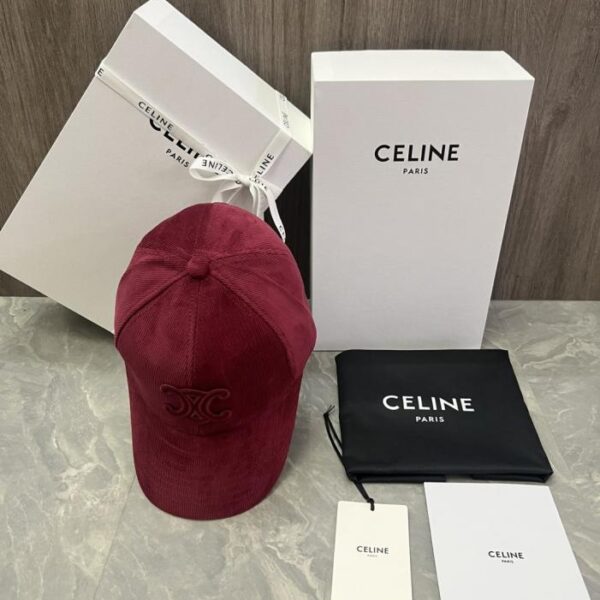 réplica,joyas,joyería,1:1,replica,fake,lujo,barato Gorra de béisbol de terciopelo de algodón con parche del logotipo de la web oficial de CELINE (ZCI5W)