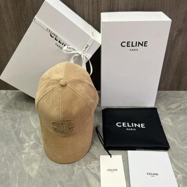 réplica,joyas,joyería,1:1,replica,fake,lujo,barato Gorra de béisbol de terciopelo de algodón con parche del logotipo de la web oficial de CELINE (ZW6SD)