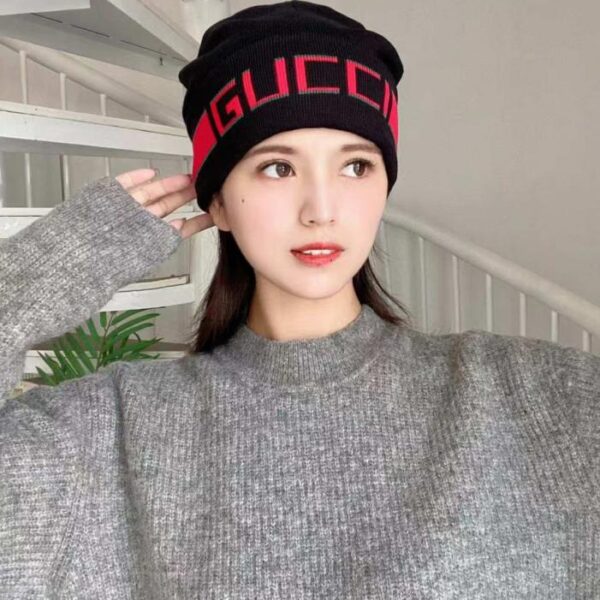 réplica,joyas,joyería,1:1,replica,fake,lujo,barato Sitio web oficial de GUCCI: gorro original, nuevo producto, gorro de punto decorado con diadema (AU9DF)