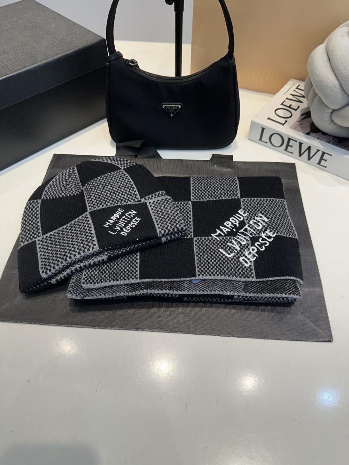 réplica,joyas,joyería,1:1,replica,fake,lujo,barato réplica,joyas,joyería,1:1,replica,fake,lujo,barato Conjunto de gorro y bufanda de cachemira unisex LV (58F54)