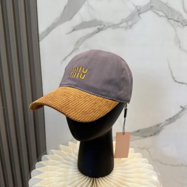 réplica,joyas,joyería,1:1,replica,fake,lujo,barato Nueva gorra de béisbol de pana de otoño e invierno de MIUMIU (N2EXA)