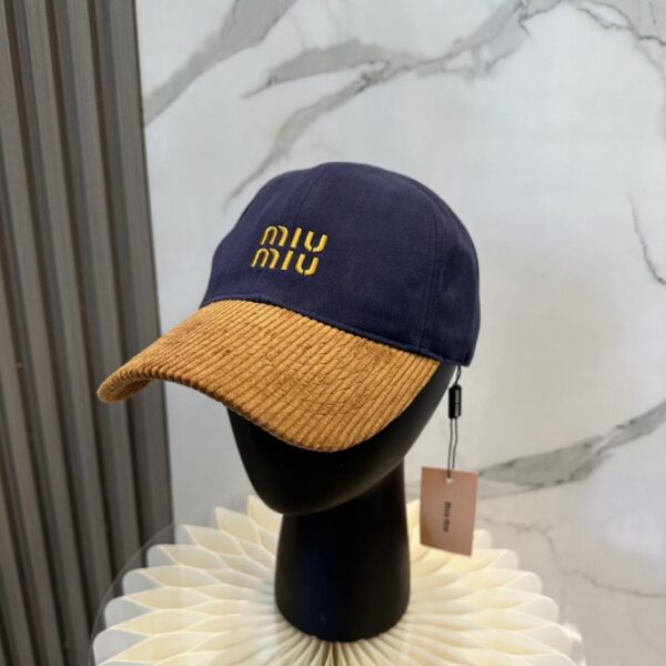 réplica,joyas,joyería,1:1,replica,fake,lujo,barato Nueva gorra de béisbol de pana de otoño e invierno de MIUMIU (QJVQ2)