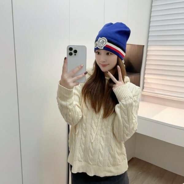 réplica,joyas,joyería,1:1,replica,fake,lujo,barato Gorro de punto unisex clásico de MONCLER (70 % lana, 30 % piel de conejo) (U1BGQ)