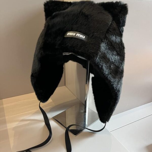 réplica,joyas,joyería,1:1,replica,fake,lujo,barato Gorro MIUMIU con orejeras de gato, tejido de piel de visón (8JTF1)