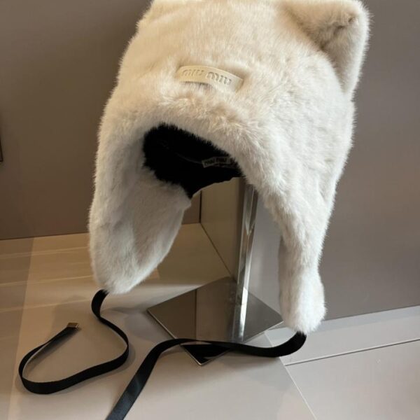 réplica,joyas,joyería,1:1,replica,fake,lujo,barato Gorro MIUMIU con orejeras de gato y tejido de piel de visón (JCLER)