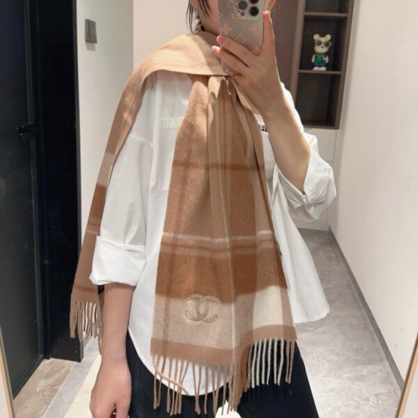 réplica,joyas,joyería,1:1,replica,fake,lujo,barato Bufanda ondulada de CHANEL, 100 % cachemira premium (2S145)