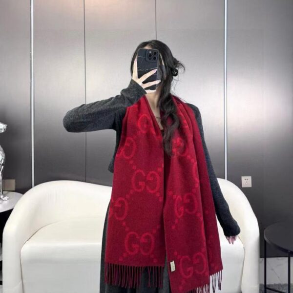 réplica,joyas,joyería,1:1,replica,fake,lujo,barato Bufanda clásica con borlas Big G de doble cara, estilo moderno y moderno (ABB8L)