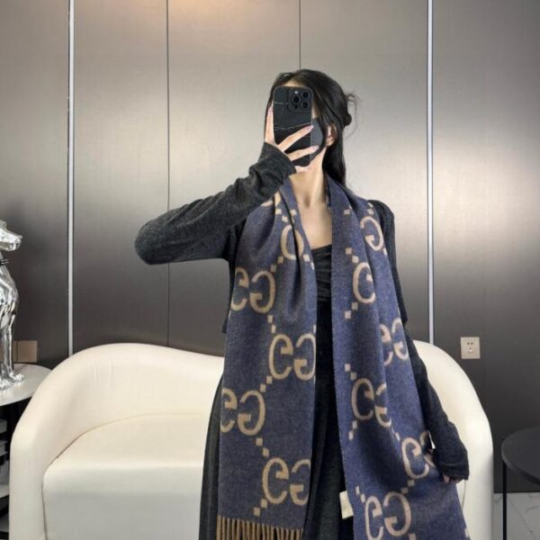 réplica,joyas,joyería,1:1,replica,fake,lujo,barato Bufanda clásica con borlas de jacquard de doble cara y doble G (NW6FJ)