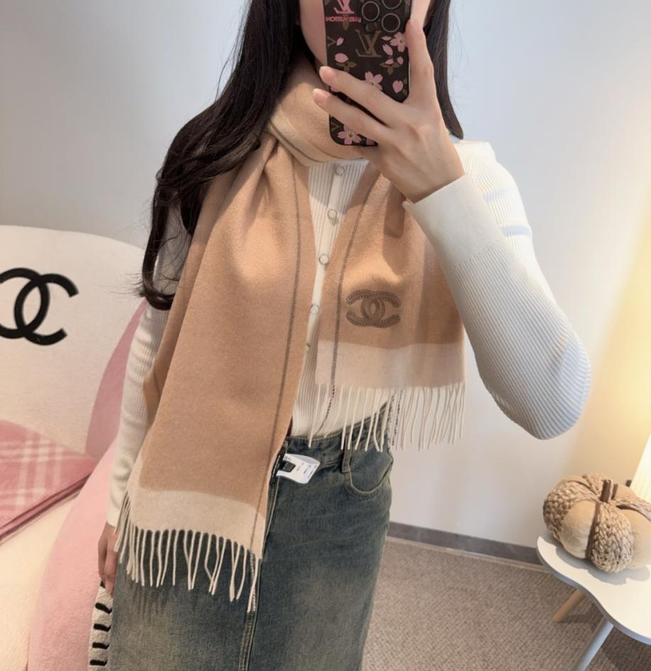 réplica,joyas,joyería,1:1,replica,fake,lujo,barato réplica,joyas,joyería,1:1,replica,fake,lujo,barato Bufanda ondulada de CHANEL, 100 % cachemira premium (DQXO7)