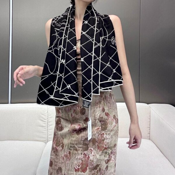 réplica,joyas,joyería,1:1,replica,fake,lujo,barato Bufanda cuadrada de seda, cachemir y terciopelo jacquard de Chanel (LVBEJ)