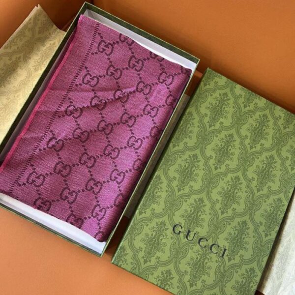 réplica,joyas,joyería,1:1,replica,fake,lujo,barato Chal Gucci 100 % lana jacquard de doble cara (H434J)