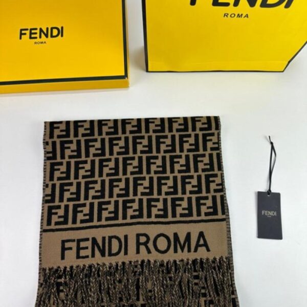 réplica,joyas,joyería,1:1,replica,fake,lujo,barato FENDI [Bufanda larga de cachemir con borlas y logotipo FF] (Z6CVE)