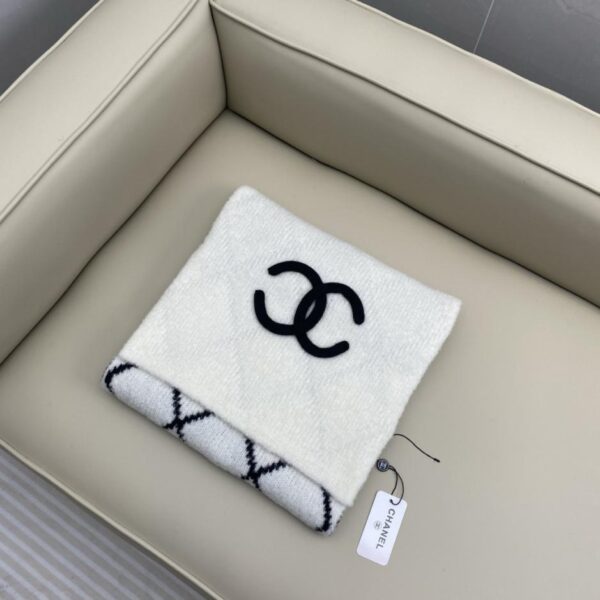 réplica,joyas,joyería,1:1,replica,fake,lujo,barato Bufanda de punto de cachemira de color doble cara con diseño clásico de rombos «Doble C tridimensional» de CHANEL (I7N2A)