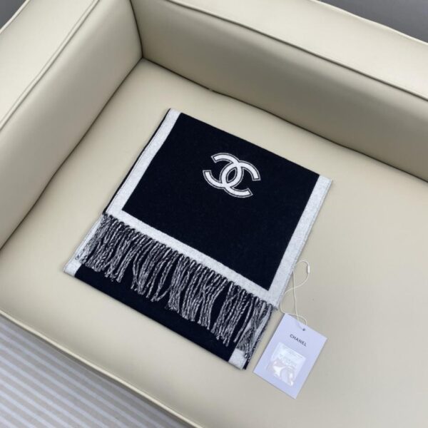 réplica,joyas,joyería,1:1,replica,fake,lujo,barato Bufanda de algodón y lana bicolor CHANEL 24B (KDEXF)