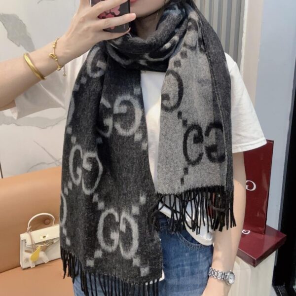 réplica,joyas,joyería,1:1,replica,fake,lujo,barato Bufanda de cachemira de doble cara Gucci New Big G (X1W25)