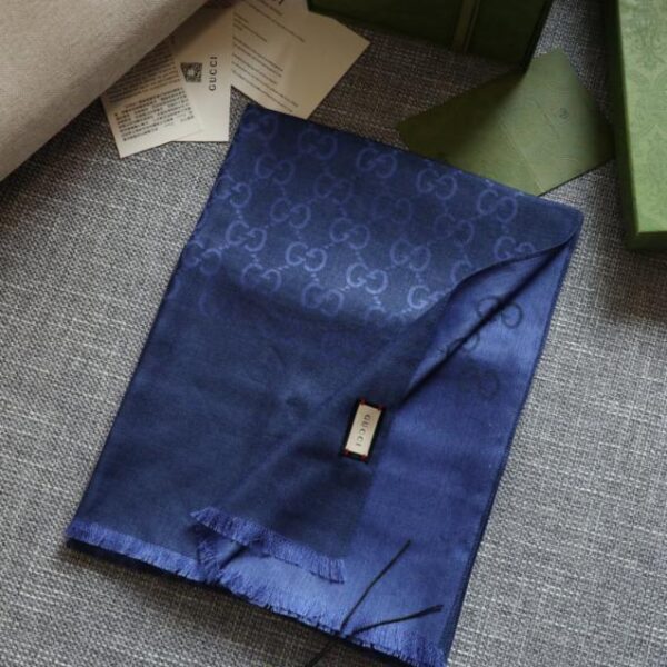 réplica,joyas,joyería,1:1,replica,fake,lujo,barato Bufanda larga GG, elegante bufanda larga de cachemira y seda jacquard bicolor (6QTR6)