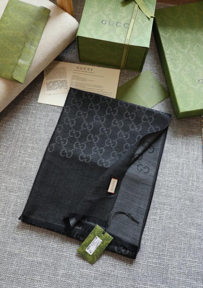 réplica,joyas,joyería,1:1,replica,fake,lujo,barato réplica,joyas,joyería,1:1,replica,fake,lujo,barato Bufanda larga GG, elegante bufanda larga de cachemira y seda jacquard bicolor (TVSQO)