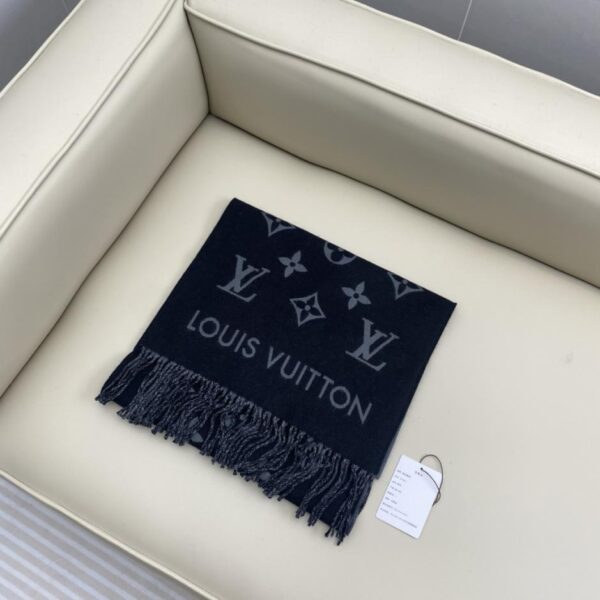 réplica,joyas,joyería,1:1,replica,fake,lujo,barato Bufanda Louis Vuitton All About Monogram negra y gris para hombre (9G3RS)