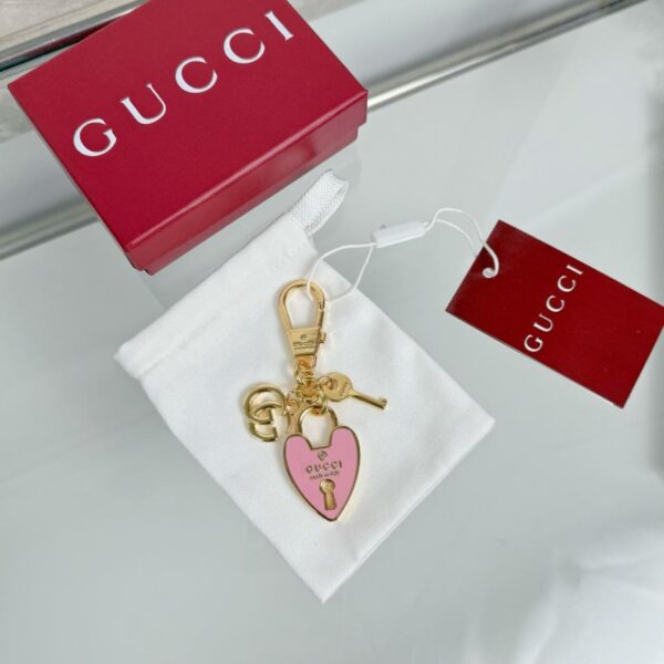 réplica,joyas,joyería,1:1,replica,fake,lujo,barato Nuevo llavero Gucci con candado de corazón y colgante para bolso o coche (N0QQ2)