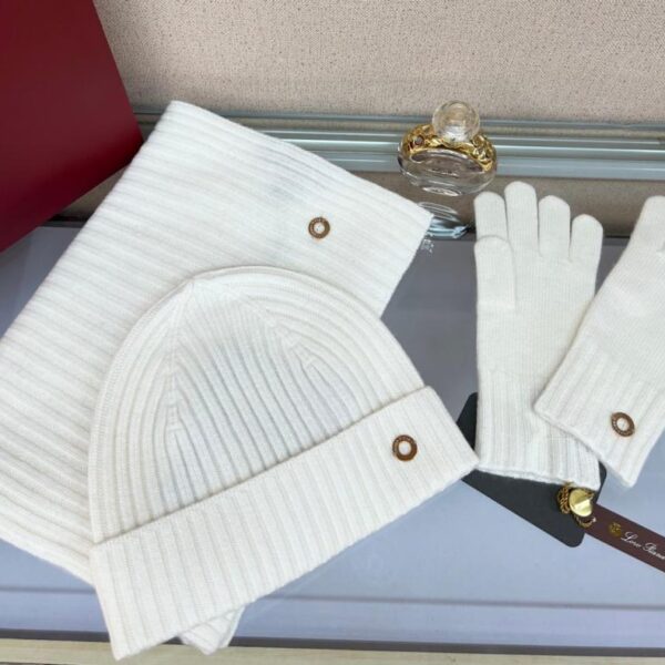 réplica,joyas,joyería,1:1,replica,fake,lujo,barato Conjunto de punto de cachemir Loro Piana con ribete cónico, gorro 100% cachemir (68MAX)