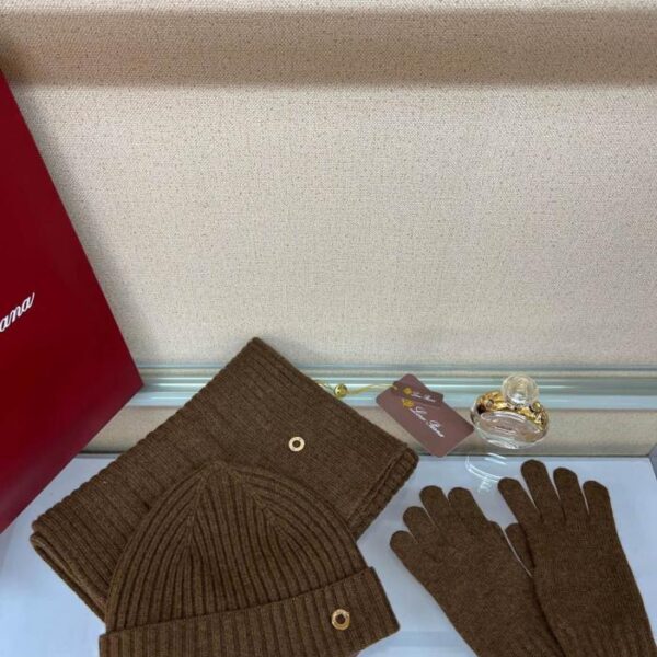 réplica,joyas,joyería,1:1,replica,fake,lujo,barato Conjunto de punto de cachemir Loro Piana con ribete cónico, gorro 100% cachemir (JN6KW)