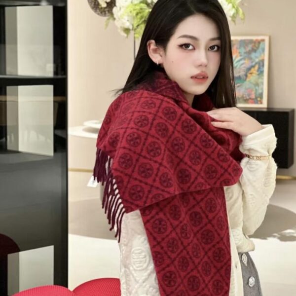 réplica,joyas,joyería,1:1,replica,fake,lujo,barato Bufanda larga grande jacquard con monograma T de TORY BURCH (ZQX0O)