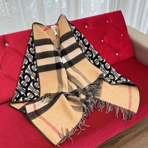 réplica,joyas,joyería,1:1,replica,fake,lujo,barato Capa jacquard de mezcla de lana con el logo de Burberry en negro (L00BF)