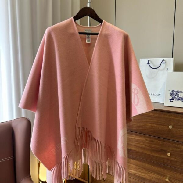 réplica,joyas,joyería,1:1,replica,fake,lujo,barato Chal de mezcla de cachemir ecuestre rosa a juego de Burberry (JRVI9)