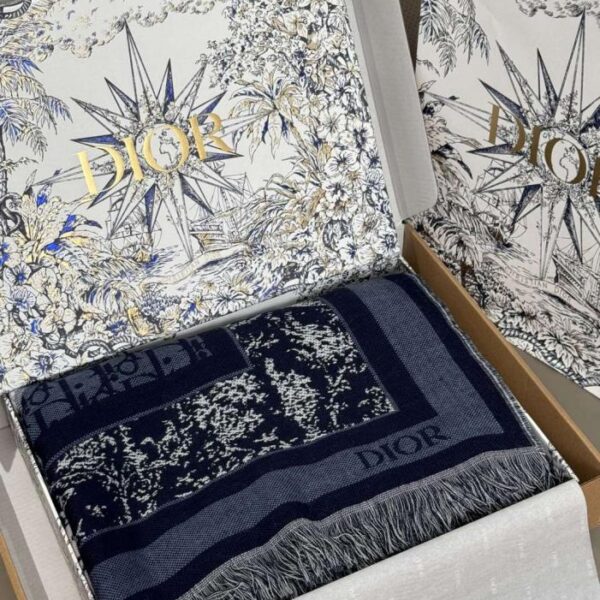 réplica,joyas,joyería,1:1,replica,fake,lujo,barato Manta azul marino Dior con diseño de naipes (L44KQ)