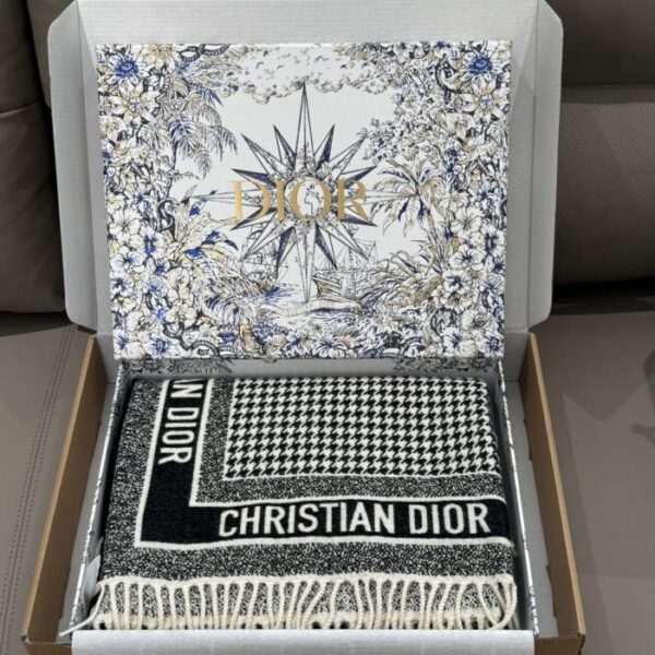 réplica,joyas,joyería,1:1,replica,fake,lujo,barato Chal reversible Dior de pata de gallo en blanco y negro (TCU4G)