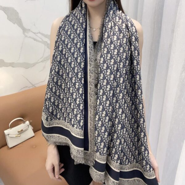 réplica,joyas,joyería,1:1,replica,fake,lujo,barato Chal azul Dior Cannage jacquard (KYJOG)