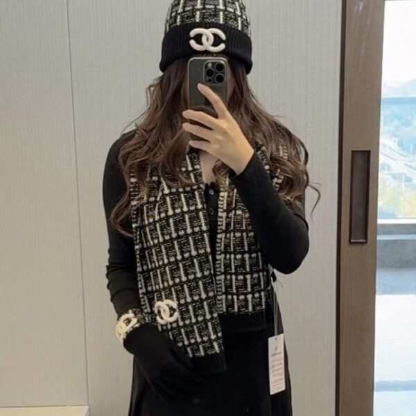 réplica,joyas,joyería,1:1,replica,fake,lujo,barato Conjunto de tres piezas Chanel, 100% cachemir puro (ANFCK)