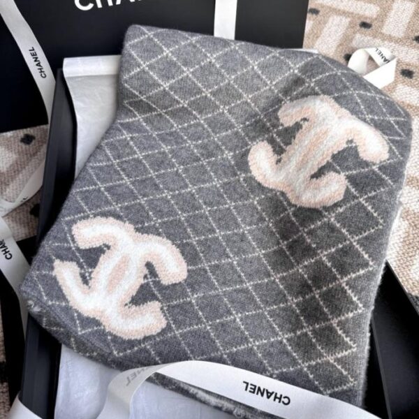 réplica,joyas,joyería,1:1,replica,fake,lujo,barato Bufanda Chanel de punto de doble cara con estampado de diamantes, extra esponjosa (S77NF)