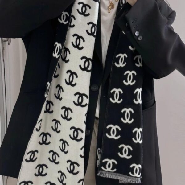 réplica,joyas,joyería,1:1,replica,fake,lujo,barato Pañuelo Chanel Doble C, Estilo Clásico, Pañuelo Reversible (QVTU5)