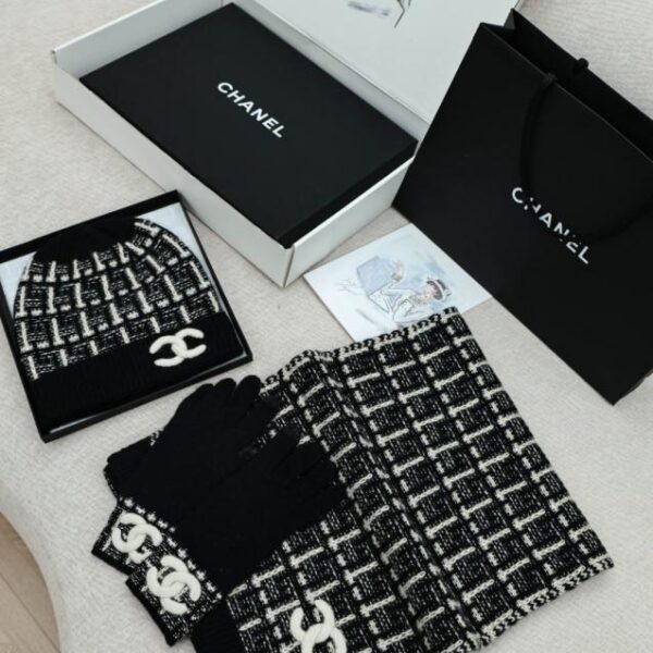 réplica,joyas,joyería,1:1,replica,fake,lujo,barato Conjunto de tres piezas de bufanda con logo de terciopelo de Chanel (L8YSZ)