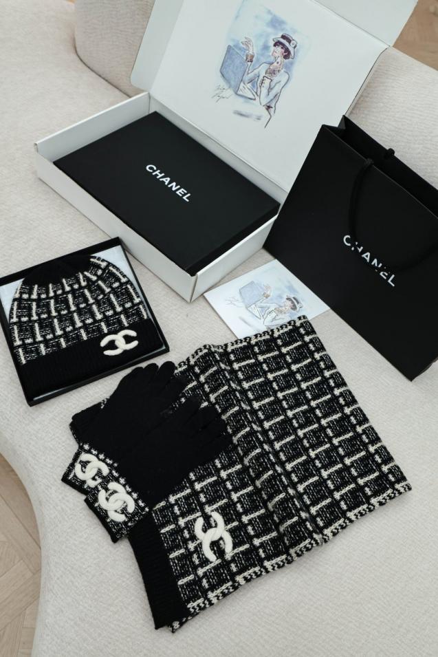 réplica,joyas,joyería,1:1,replica,fake,lujo,barato réplica,joyas,joyería,1:1,replica,fake,lujo,barato Conjunto de tres piezas de bufanda con logo de terciopelo de Chanel (L8YSZ)