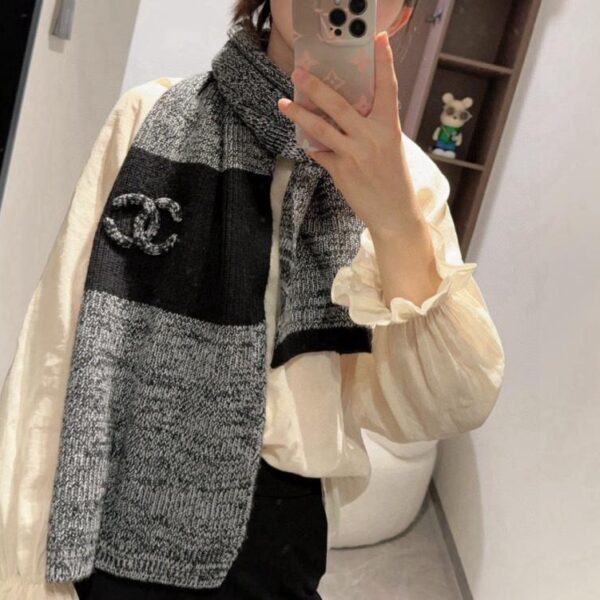 réplica,joyas,joyería,1:1,replica,fake,lujo,barato Nueva colección Otoño/Invierno de Chanel: Bufanda de punto 24b, Bufanda larga de punto de cachemir (08QYB)