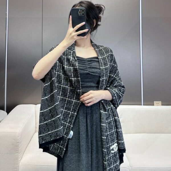 réplica,joyas,joyería,1:1,replica,fake,lujo,barato Chal Chanel Double C: Doble capa, hilo dorado y plateado brillante de doble cara (FY997)