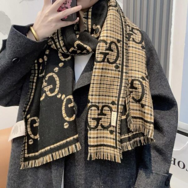 réplica,joyas,joyería,1:1,replica,fake,lujo,barato Bufanda de lana con el clásico estampado GG de GUCCI (RB4QR)