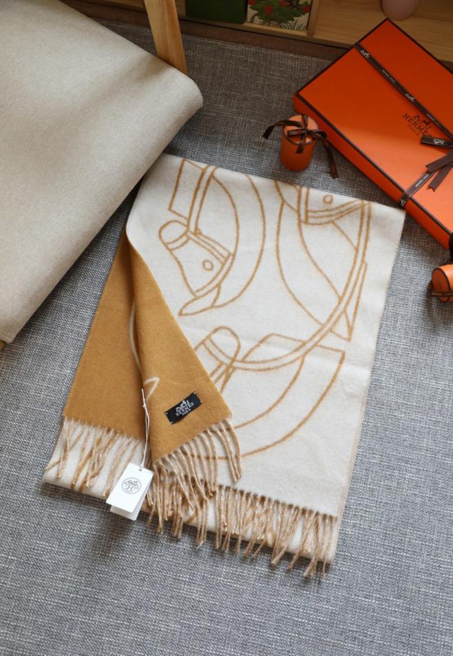réplica,joyas,joyería,1:1,replica,fake,lujo,barato réplica,joyas,joyería,1:1,replica,fake,lujo,barato Chal Hermes con cabeza de caballo de doble faz, jacquard grueso de doble faz (GNM56)
