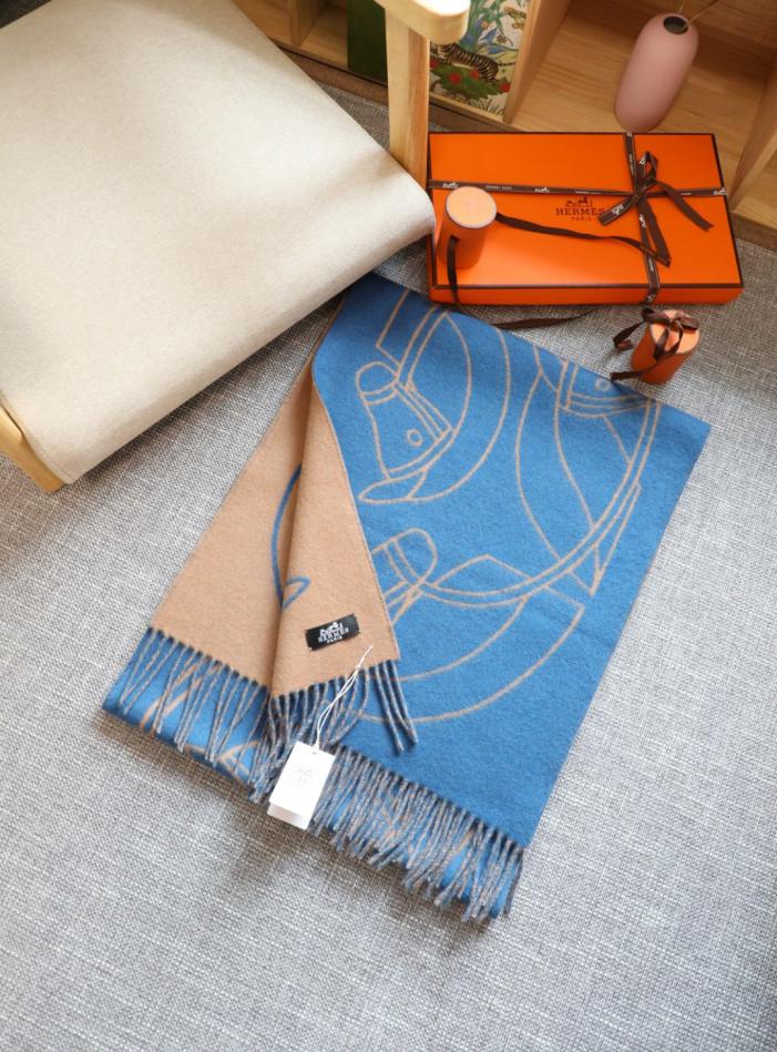 réplica,joyas,joyería,1:1,replica,fake,lujo,barato réplica,joyas,joyería,1:1,replica,fake,lujo,barato Chal Hermes con cabeza de caballo de doble faz, jacquard de doble faz extra grueso (VLIMB)