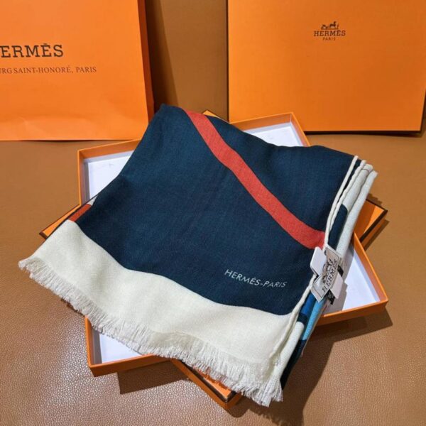 réplica,joyas,joyería,1:1,replica,fake,lujo,barato Pañuelo rectangular reversible de seda y cachemir Hermes Top Depart (1ZLHQ)