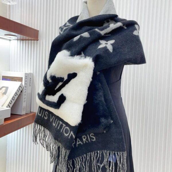 réplica,joyas,joyería,1:1,replica,fake,lujo,barato Nuevo chal/bufanda LV en el estilo Cold Reykjavik (0FJ6Z)
